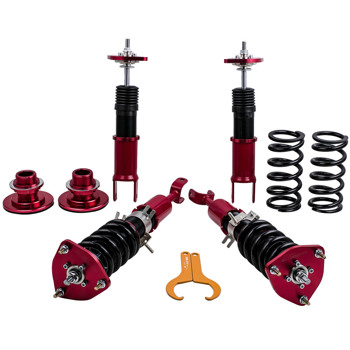 弹簧减震Coilover Lowering Suspension Kit fit for Nissan Fairlady Z 350Z Z33 2003-2008 Adjustable height Red Struts