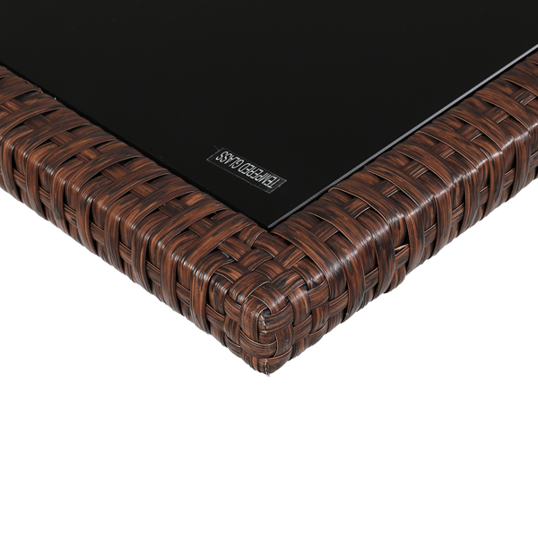 棕色木纹藤 9件套餐桌椅 卡其色5cm沙发垫 玻璃2片(该产品分为三个包裹发货）-13