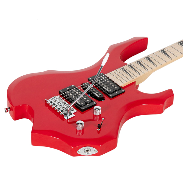 【AM不售卖】Glarry 单摇双-单-双拾音器 椴木 火焰电吉他 红色 S201-13