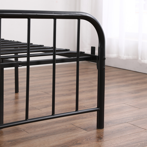 单层圆管弧形框架竖条带床尾 3ft 黑色 铁床 N101 欧洲-15