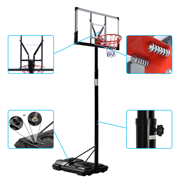 PC透明板 篮框可调节245-305cm 篮球架 成人款 最大适用7#球 N002 LX-B076-12