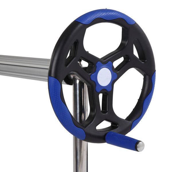 18ft 71mm细管 三节 泳池卷膜器 铝 蓝色圆盘版 60kg 灰色轮 N001-25