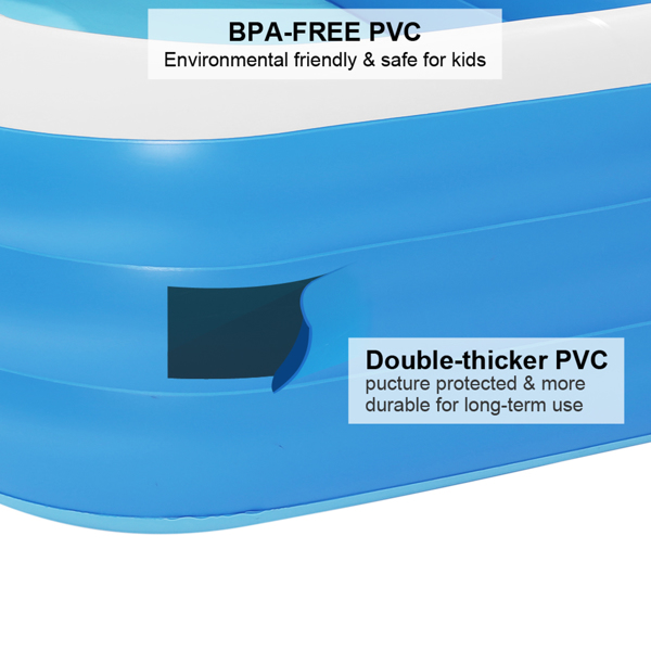 120*72*22in 蓝色 可收纳 充气泳池 壁厚0.4mm PVC 长方体 S001-24