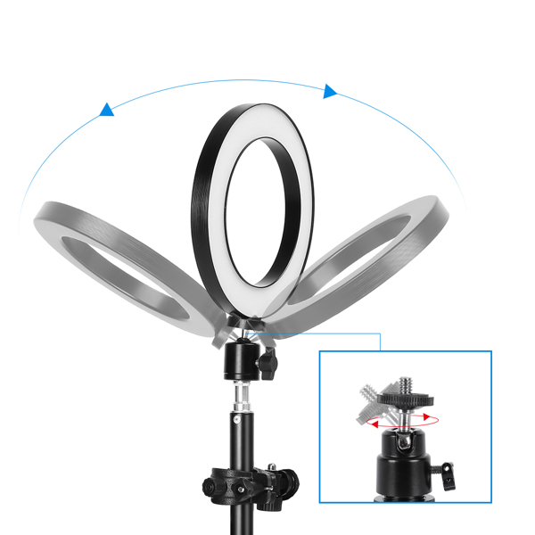 6in带按键超火环形灯加支架 欧规 塑料 圆形 白色 RL-4 摄影灯-7