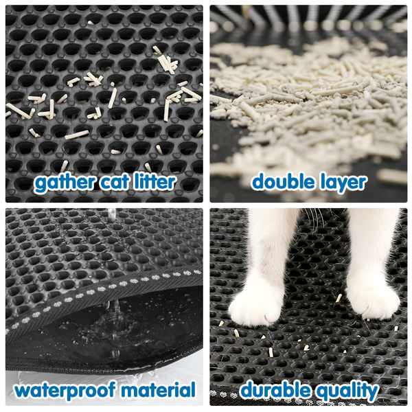 双层米粒状猫砂垫，猫砂清洁垫，猫砂盆垫子防溅垫过滤垫-6