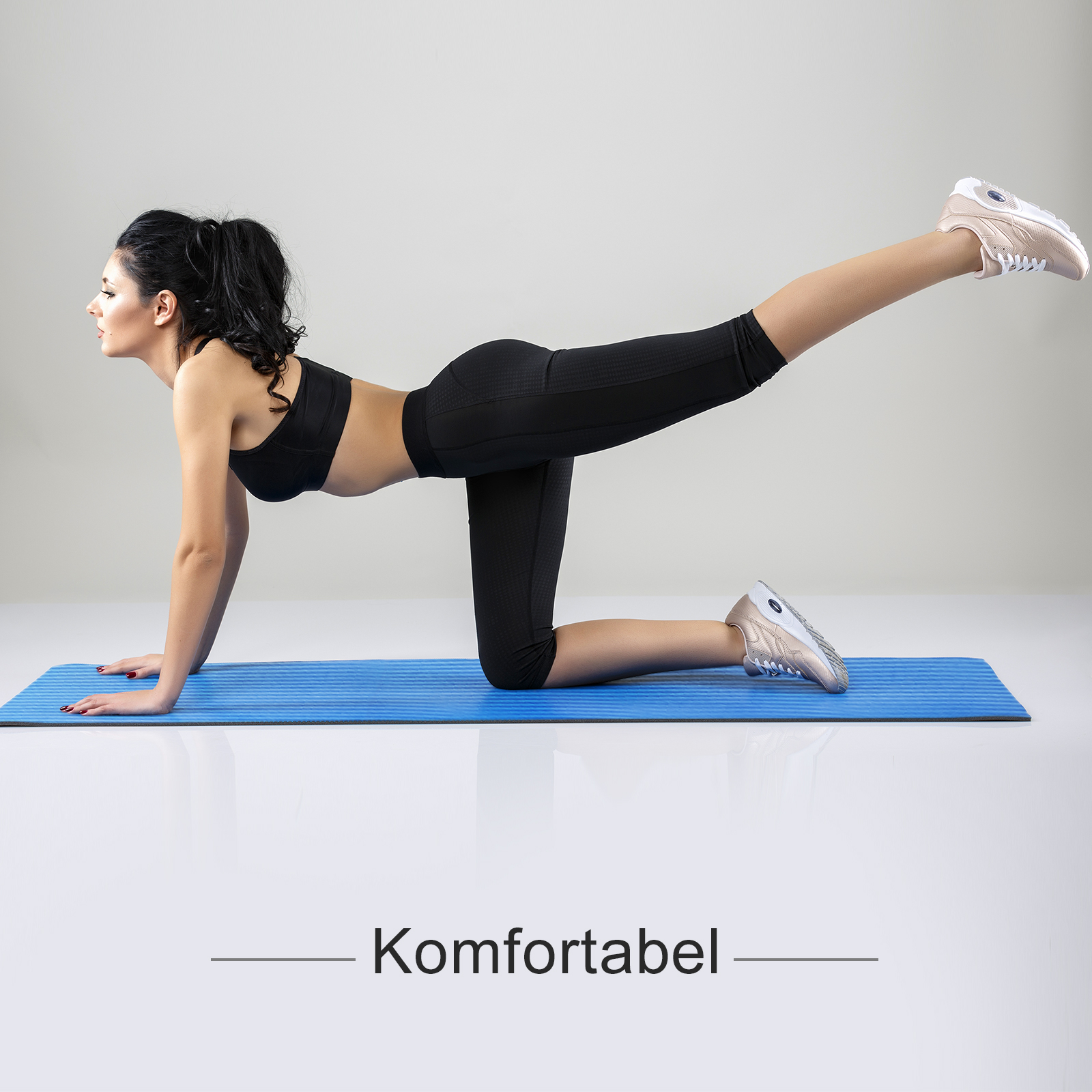  FCH 15mm dicke Gymnastikmatte Yogamatte NBR Gepolstert & rutschfest für Fitness Pilates Gymnastik, 183x61x1.5cm, Blau