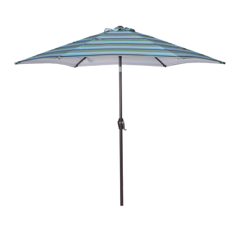 户外8.6英尺市场桌伞遮阳伞太阳伞，带倾斜和曲柄，不包括伞底座(蓝色条纹)