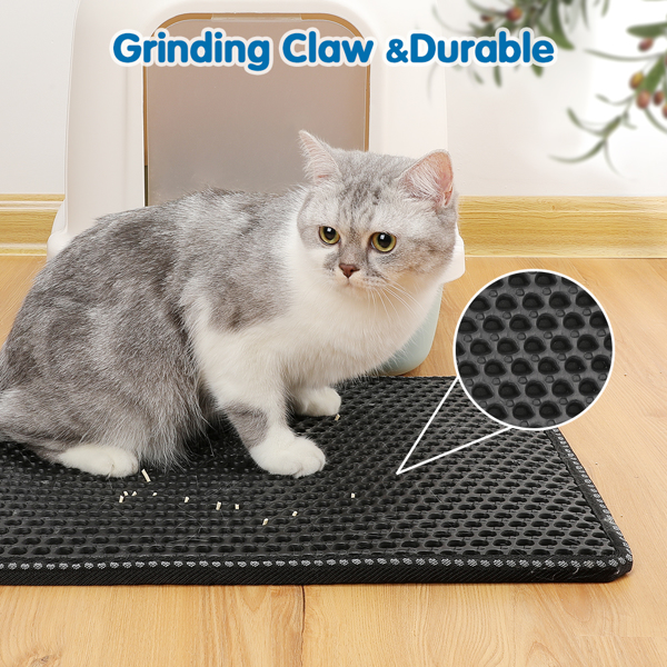 双层米粒状猫砂垫，猫砂清洁垫，猫砂盆垫子防溅垫过滤垫-4