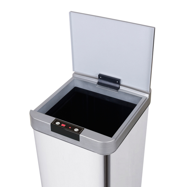 ZYS-48LMG 48L 智能垃圾桶 方形 不锈钢 银色 感应式全自动-4