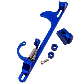 化油器支架Aluminum Throttle Cable Carburetor Bracket Kit Blue For 4150 4160 Carb 307 351 SBC