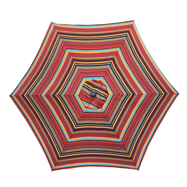 户外8.6英尺市场桌伞遮阳伞太阳伞，带倾斜和曲柄，不包括伞底座(红色条纹)-2