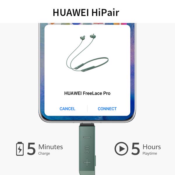 华为蓝牙降噪颈挂耳机FreeLace Pro 东北欧 云杉绿-3