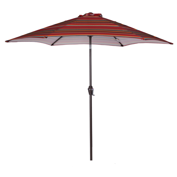 户外8.6英尺市场桌伞遮阳伞太阳伞，带倾斜和曲柄，不包括伞底座(红色条纹)-1