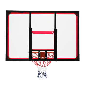 PC透明板 篮板 成人 最大适用7#球 钢制包边壁挂式 110*75cm 红白