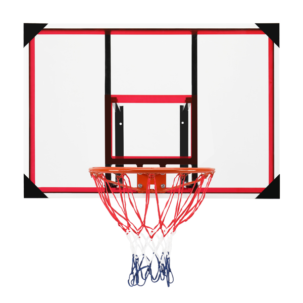 PC透明板 篮板 成人 最大适用7#球 钢制包边壁挂式 110*75cm 红白-20