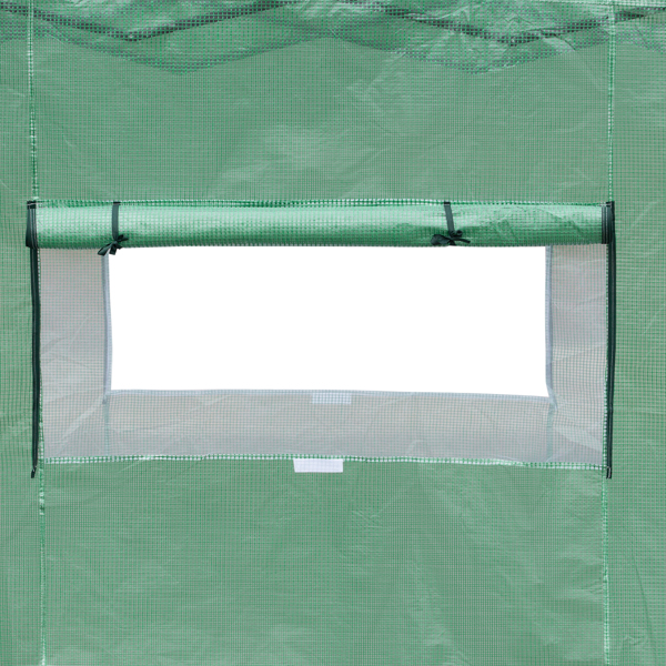 8*6ft PE布花房 喷塑铁管 PE网格布 绿色 可折叠-15