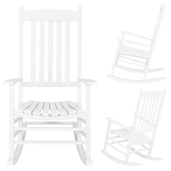 白色 木摇椅 68.5*86*115cm 波浪形 户外庭院 N001-6