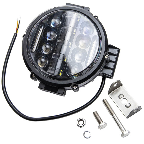 LED灯1x 7"inch 200w Round Off Road DRL LED Work Lights For Jeep Bumper Truck Boat 4WD-1