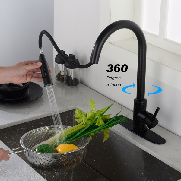  用下拉式喷雾器触摸厨房水龙头Touch Kitchen Faucet with Pull Down Sprayer-Matte Black-3