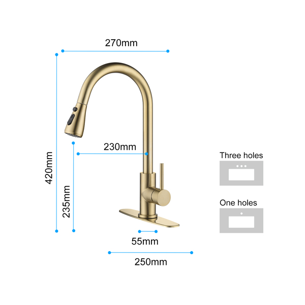 厨房水龙头家用洗菜盆龙头Kitchen Faucet with Pull Out Spraye-6