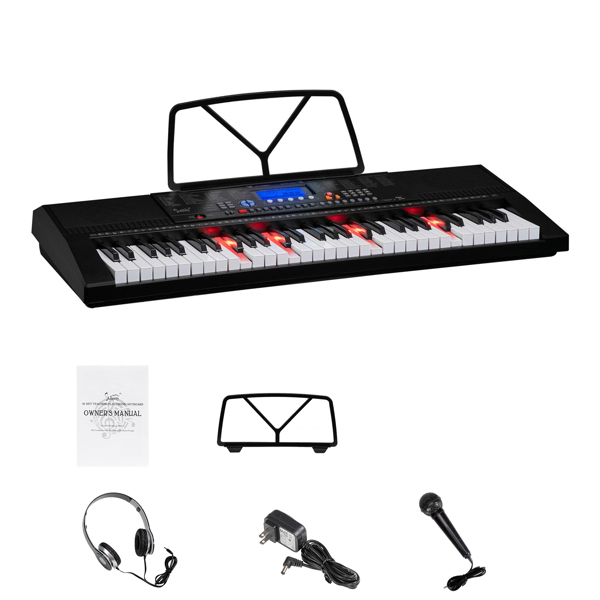 【AM不售卖】GEP-105 61键亮灯跟弹键盘多功能 黑色 S101 电子琴-10