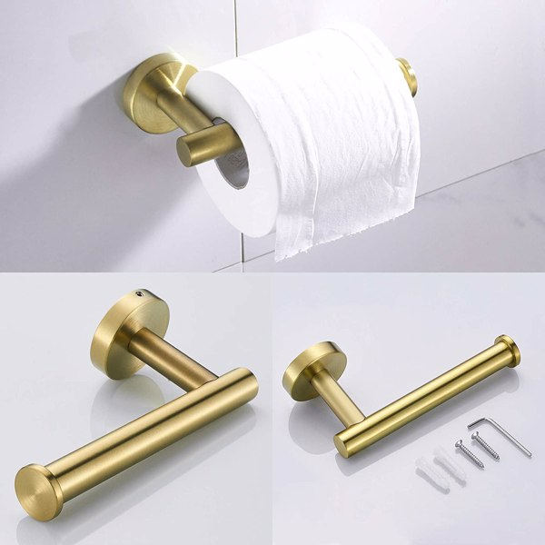 3件套浴室挂件毛巾架五金套装3 - Piece Bathroom Hardware Set-Brushed Gold-3