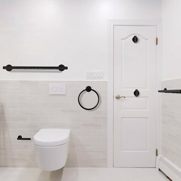 6 件套不锈钢浴室毛巾架套装壁挂式 6 Piece Stainless Steel Bathroom Towel Rack Set Wall Mount-Matte Black-4