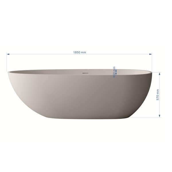 实体表面独立式浴缸Solid Surface Freestanding Bathtub-8