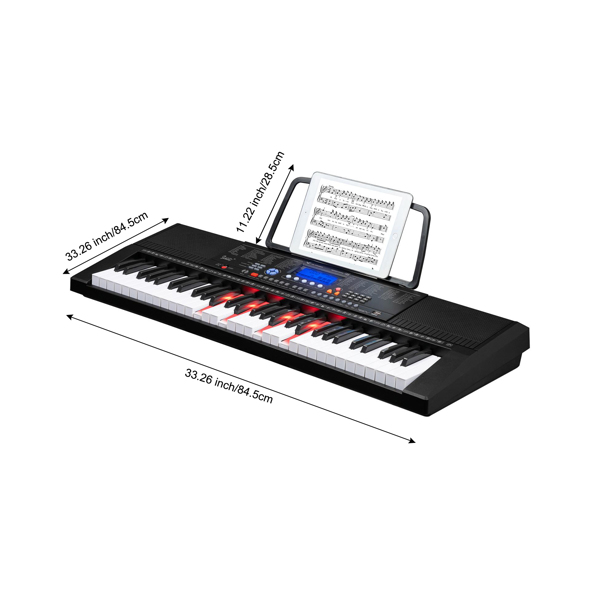 【AM不售卖】GEP-105 61键亮灯跟弹键盘多功能 黑色 S101 电子琴-12