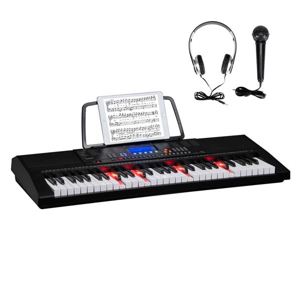 【AM不售卖】GEP-105 61键亮灯跟弹键盘多功能 黑色 S101 电子琴-1