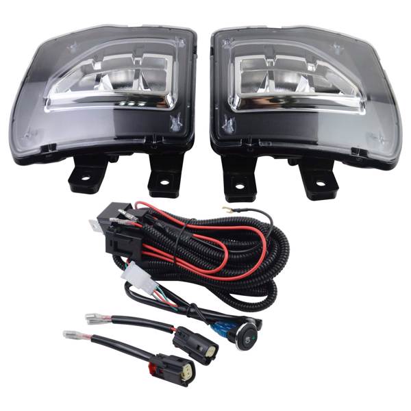 雾灯 LED Front Bumper Fog Lights + wiring harness 84000613 84000614 fits for Chevrolet Silverado 1500 2016-2018-4