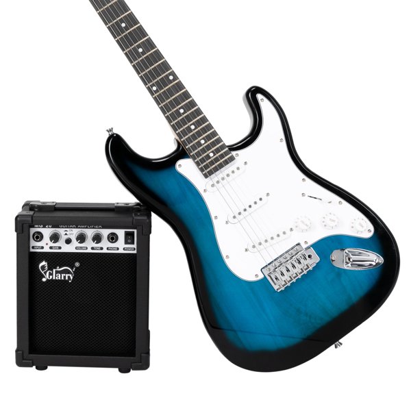 【AM不售卖】Glarry GST 单-单-单拾音器 玫瑰木指板椴木琴身 化蓝色 ST电吉他+音箱套装-15
