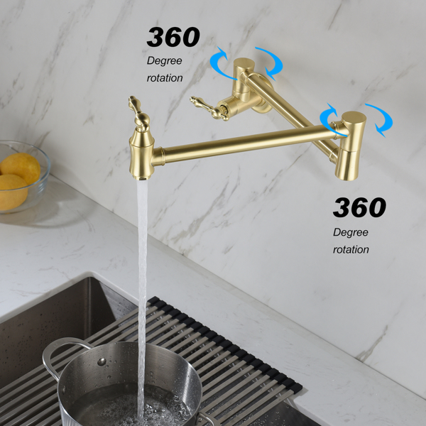 厨房折叠水龙头Folding faucet Pot Filler Faucet Wall Mount-4