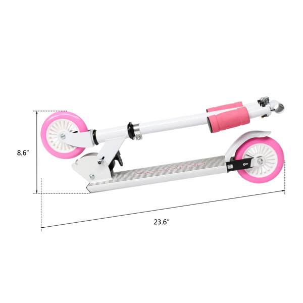 LALAHO 碳钢+铝合金 可折叠两轮 三档调节 粉色 踏板车 79.5*65*29cm-6
