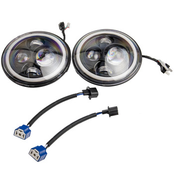 LED灯2x Round LED Angle Eyes Headlights 7 Inch For Jeep Wrangler JK TJ For Hummer H2
