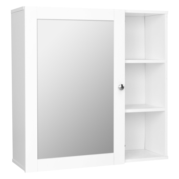 单镜门 3格储物柜 密度板喷漆  白色 浴室壁柜 N001