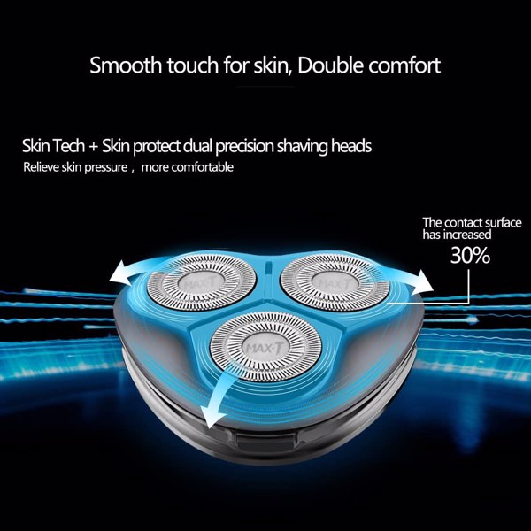 MAX-T 升级版 3D ProSkin LED 剃须刀男士电动、干湿两用剃须刀带旅行锁和弹出式精密修剪器-7