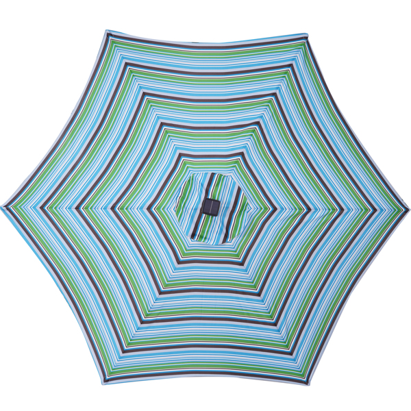 户外天井8.7英尺市场桌子伞带24LED灯，带曲柄和倾斜按钮，蓝色条纹[不包括伞底座] -2
