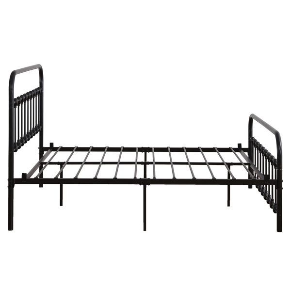 单层弧形框架床头床尾竖管带贝壳装饰 Queen 黑色 铁床 N101-2