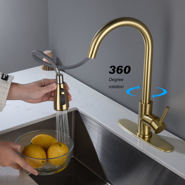 厨房水龙头家用洗菜盆龙头Kitchen Faucet with Pull Out Spraye-2