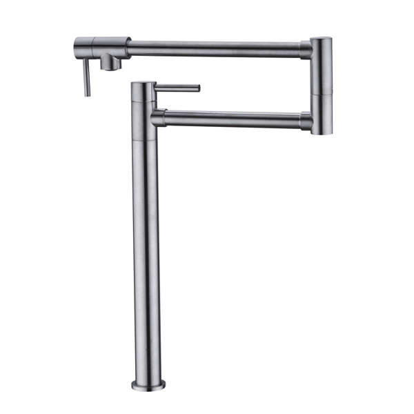  带加长柄的锅形填料水龙头Pot Filler Faucet Brushed Nickel Finish with Extension Shank-5