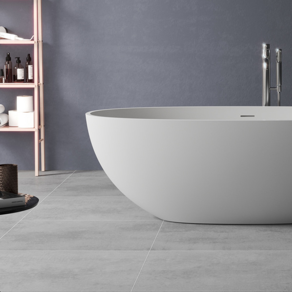实体表面独立式浴缸Solid Surface Freestanding Bathtub-8