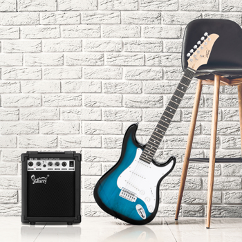 【AM不售卖】Glarry GST 单-单-单拾音器 玫瑰木指板椴木琴身 化蓝色 ST电吉他+音箱套装