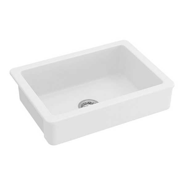 农舍/围裙前白色陶瓷厨房水槽24"L x 19" W Farmhouse/Apron Front White Ceramic Kitchen Sink-1