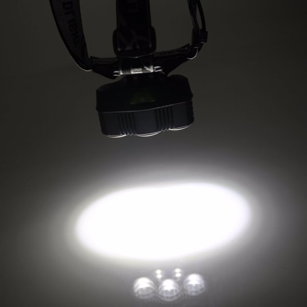 5颗LED灯珠 800流明 配2个18650电池 充电 头灯 欧规 4.2V 20W DG02 铝合金 黑色 头灯/手电筒 室内外-4