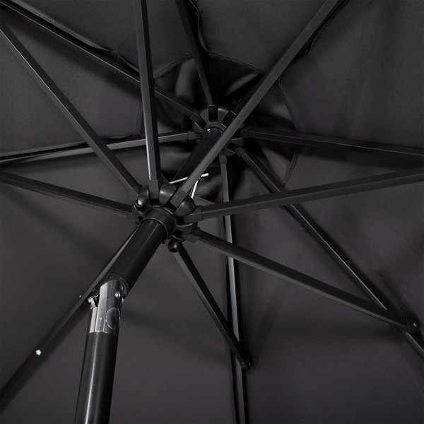 9ft 2.7m太阳能LED灯手摇伞 可倾斜 铁制8伞骨 深灰色 不带底座-16