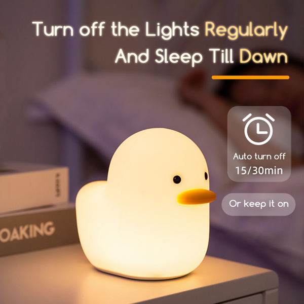 小鸭灯 Duck Night Light Kids Cute Baby Night Light lamp Long-Lasting Battery USB Rechargeable Silicone Bedside lamp for Bedroom/Living Room Gifts for Toddler/Children-1