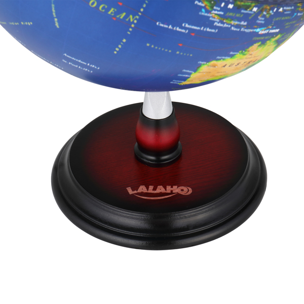 LALAHO 13in 带刻度 AR 星座灯 浮雕 地球仪 卫星蓝 ABS球体 木质底座-4