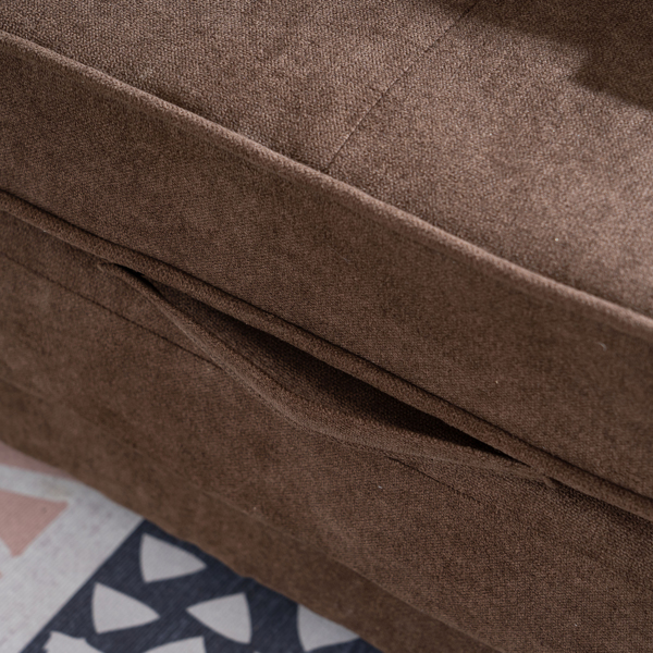 拆装 靠背拉点 双人沙发床 棕色 沙发床 简约北欧风格 148*74*81cm 实木 软包 N101 -57