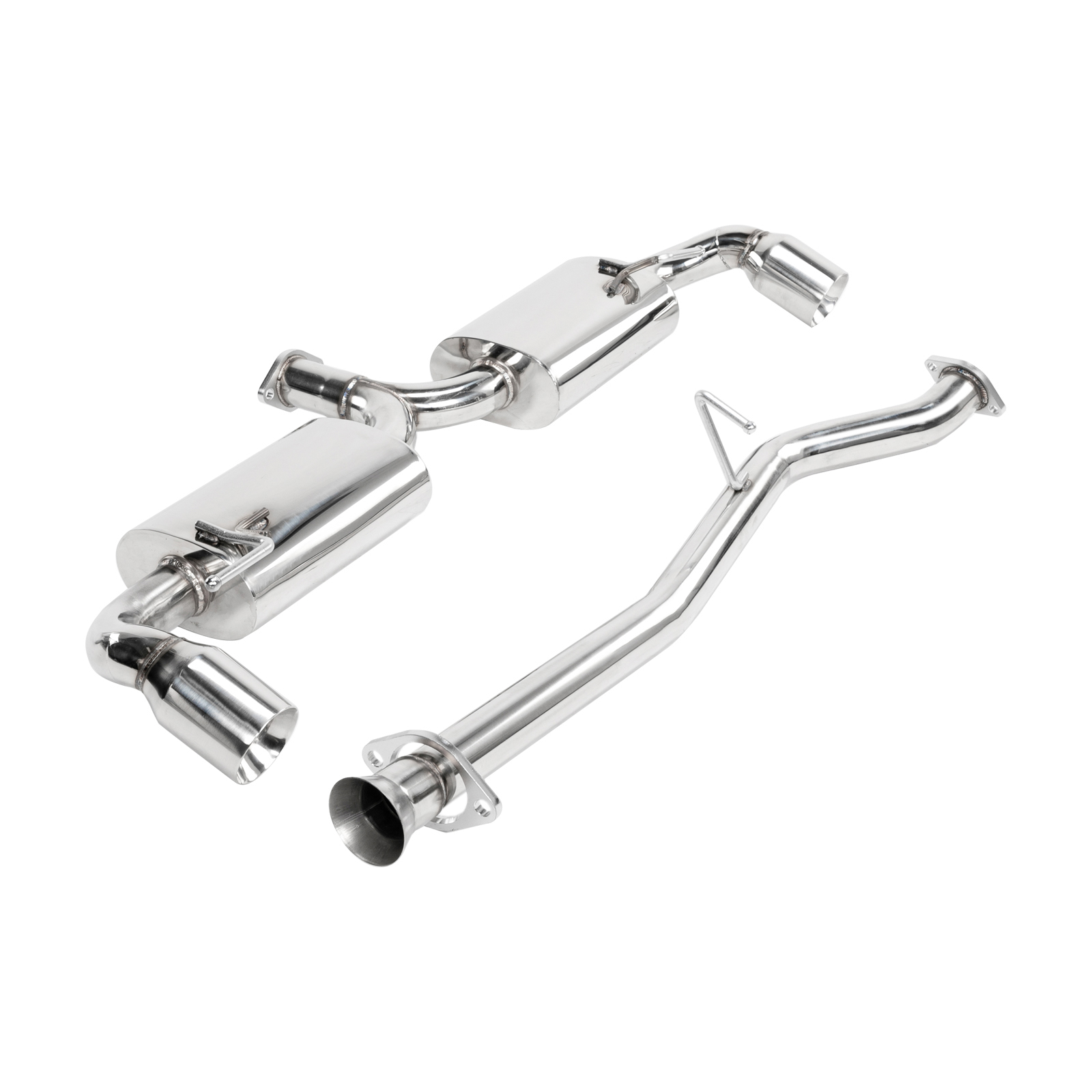 DUAL PATH BOLT-ON STAINLESS 3.5" TIP CATBACK EXHAUST SYSTEM FOR 04-11 MAZDA RX-8